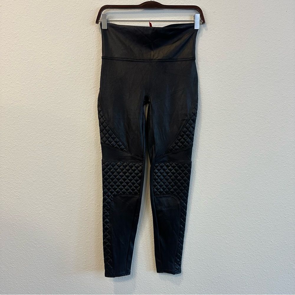 Spanx Quilted Faux Leather Legging in Very Black 018